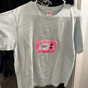 Supreme Large Light blue TV Tee. No defects non-worn